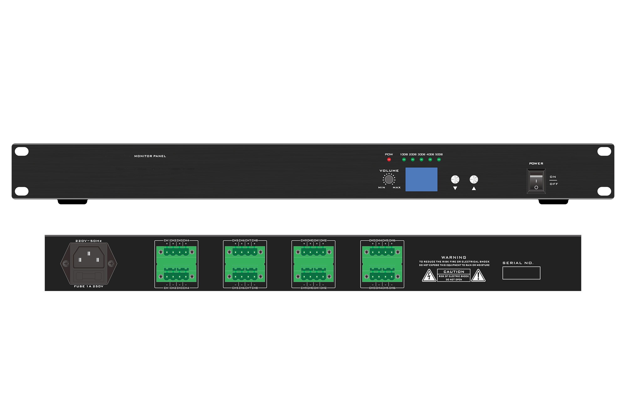 16 Channel Digital Monitor for PA System
