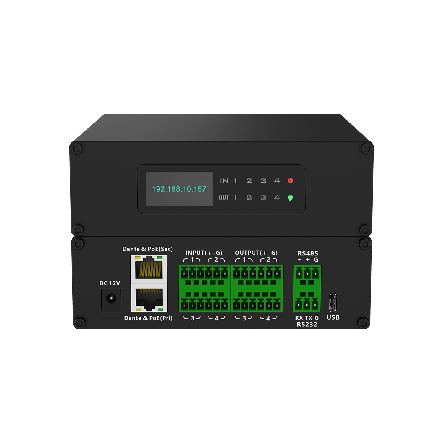 4CH Dante Interface with USB Sound Card